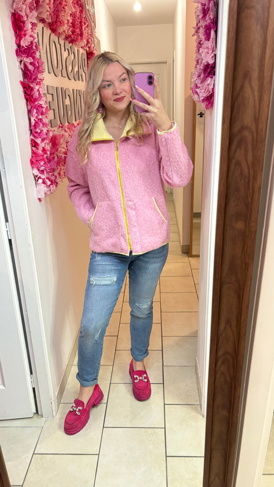 Veste rose jaune
