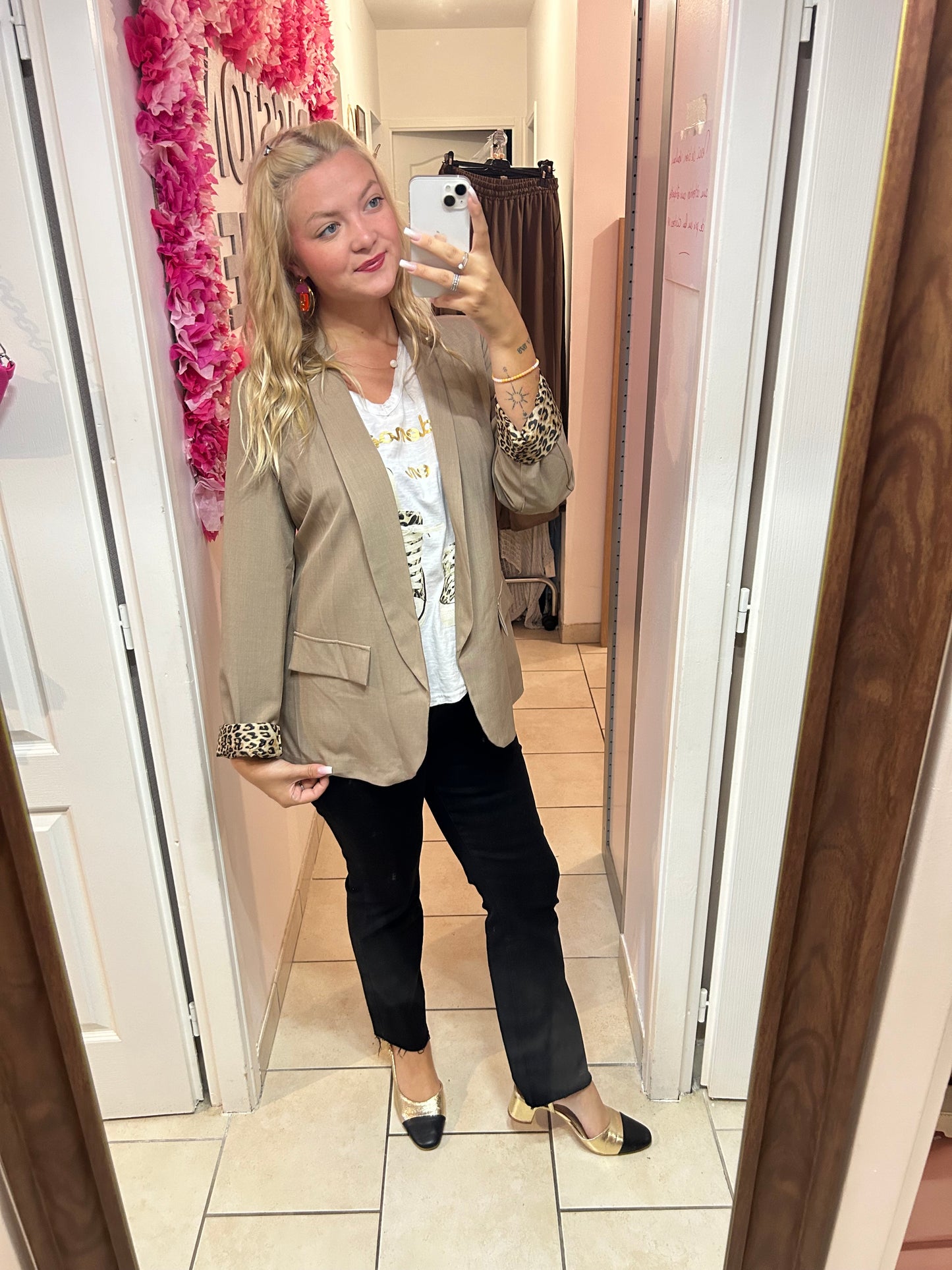 Blazer taupe léopard