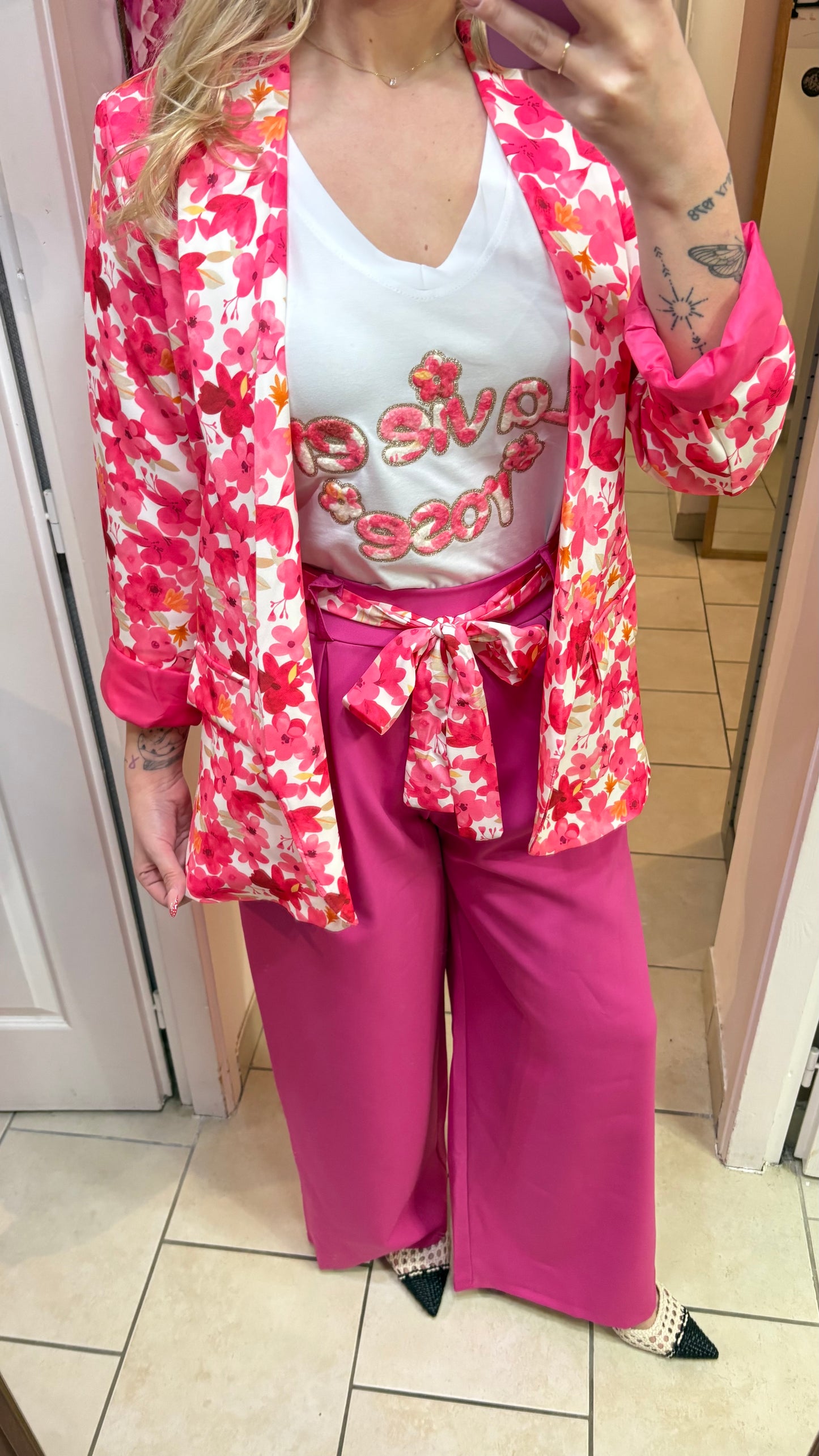 Pantalon fuschia 36/42