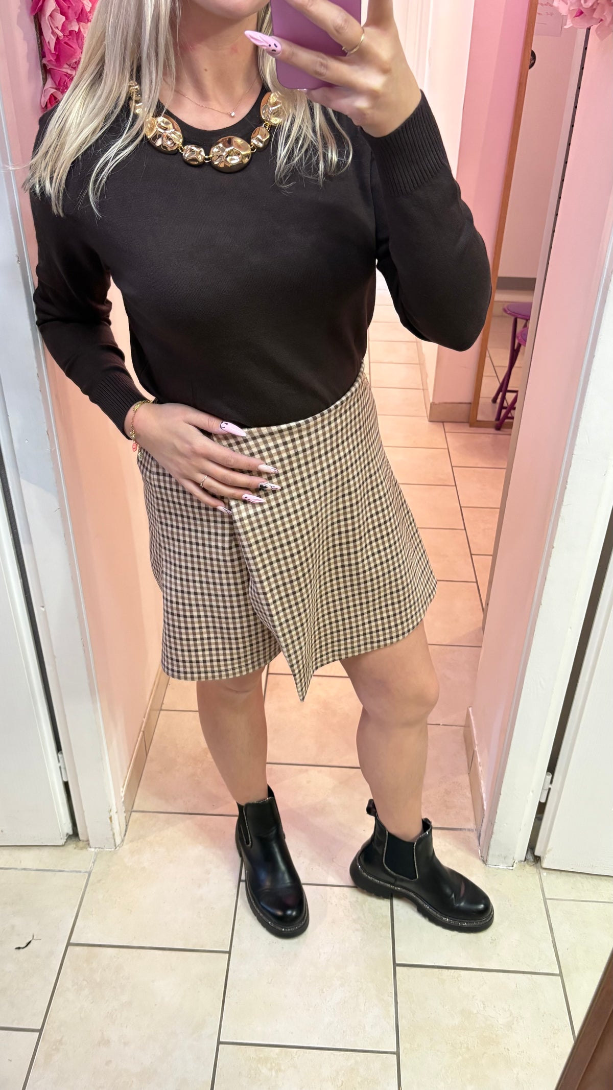 Jupe short à carreaux