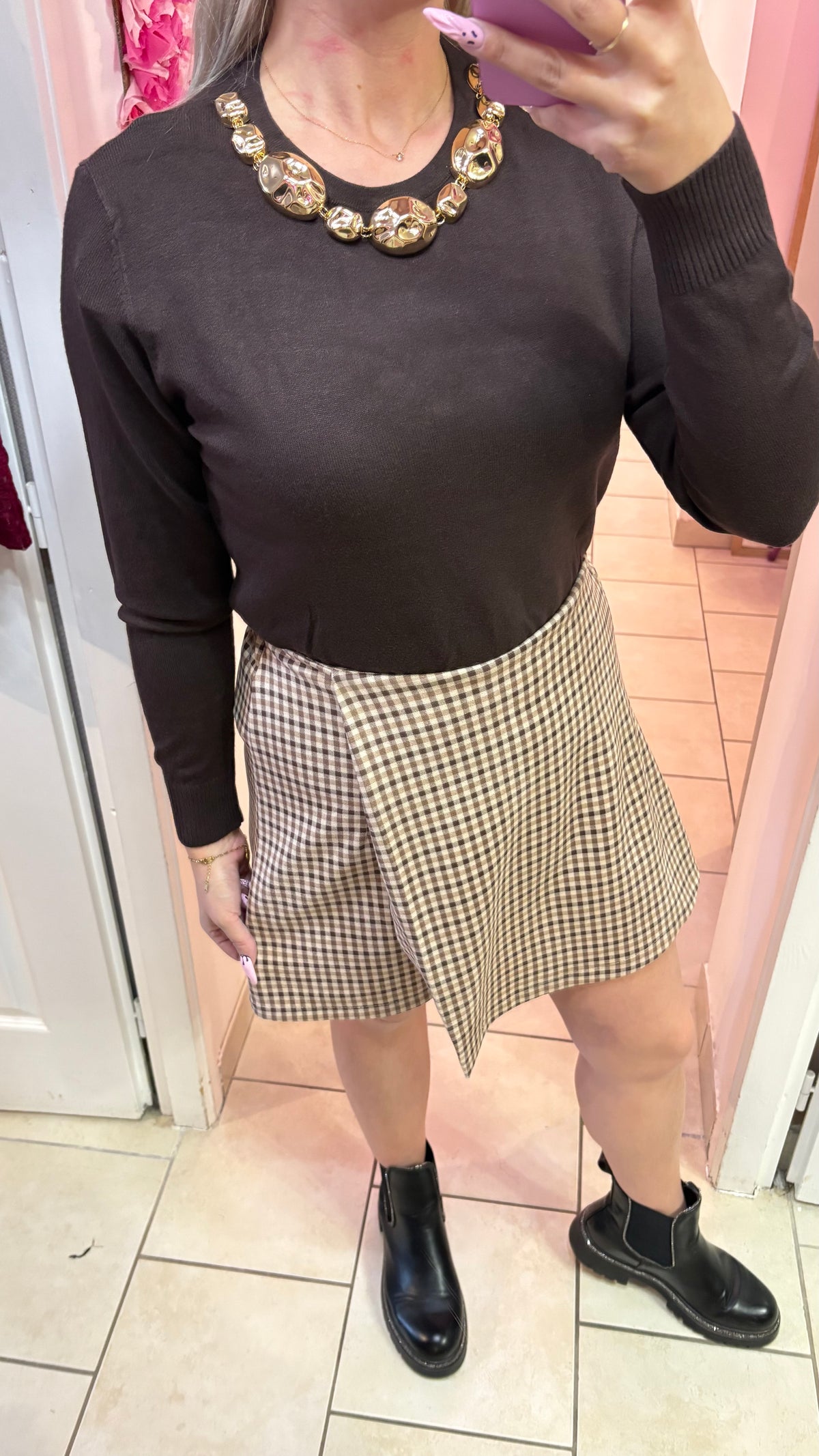 Jupe short à carreaux