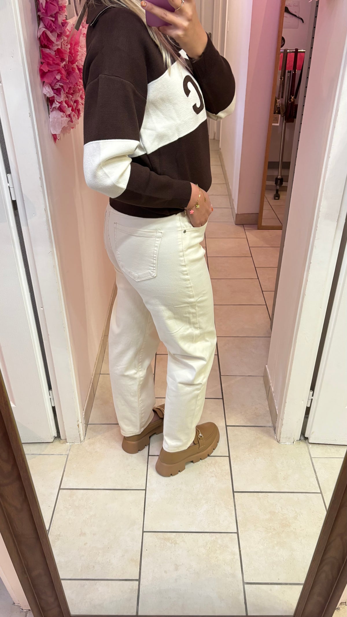 Jean ballon beige