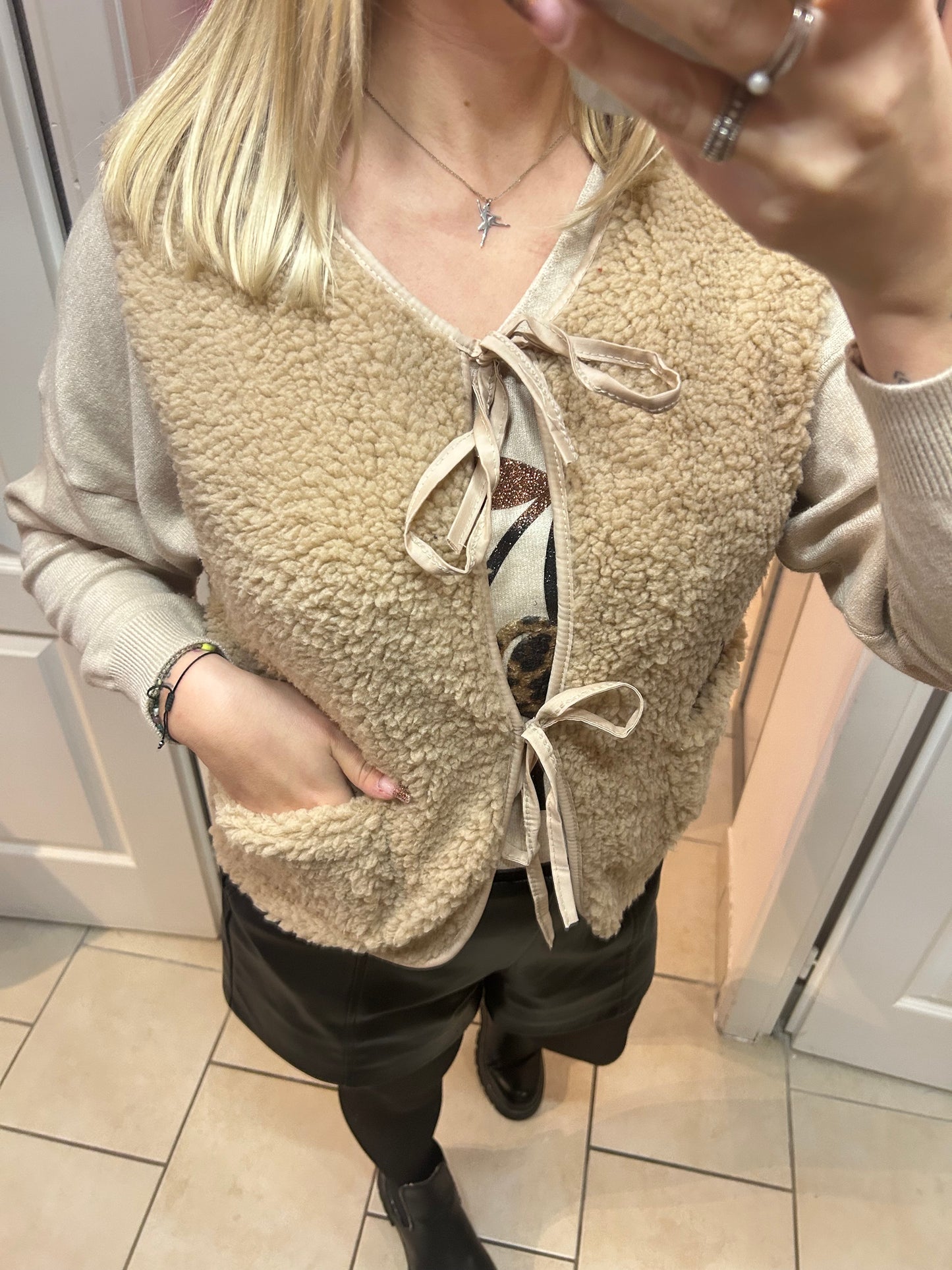 Gilet Teddy beige