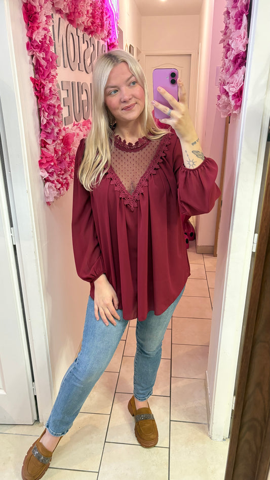 Blouse bordeaux 36/46