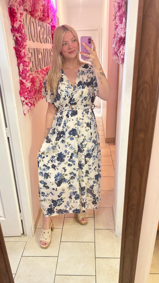 Robe longue à ceinture