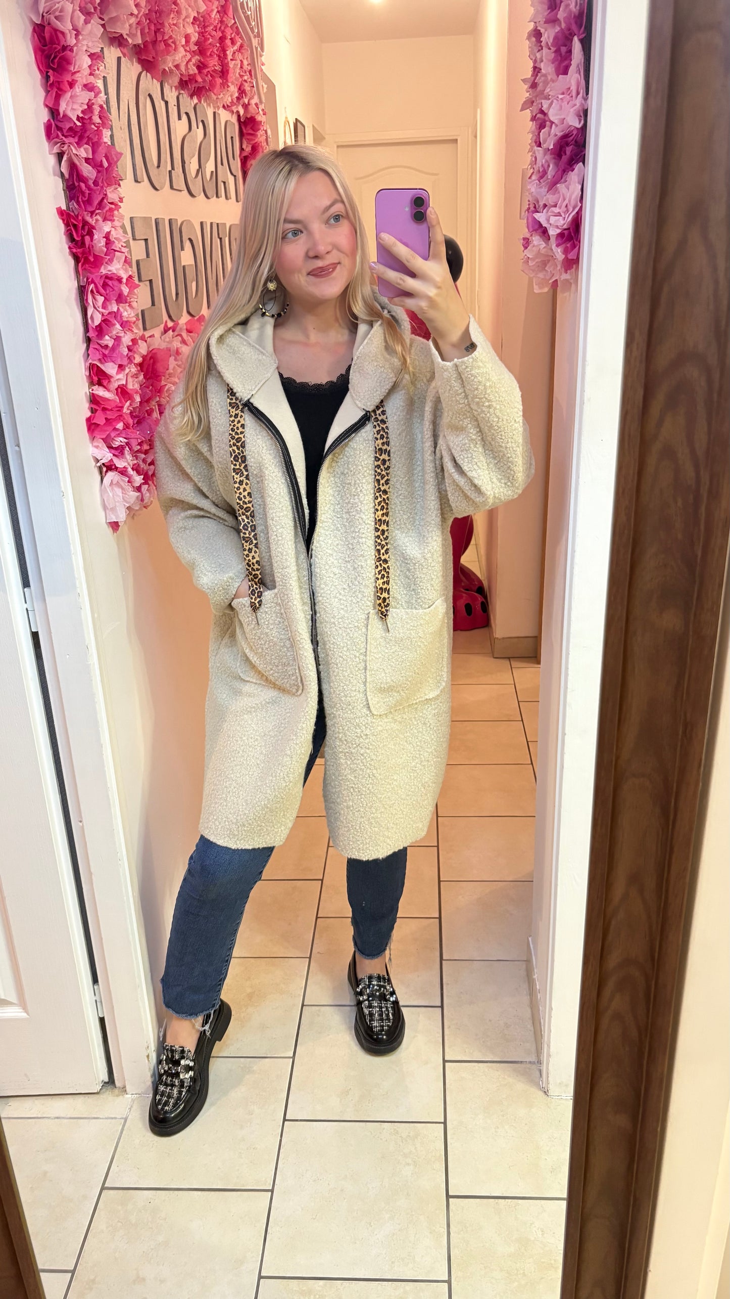 Manteau oversize beige