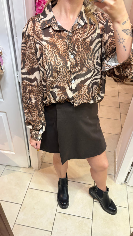 Jupe short chocolat taille M