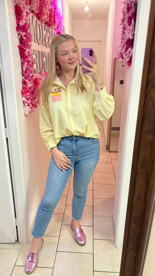 Chemisier jaune oversize
