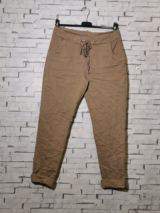 Pantalon magique grande taille camel clair